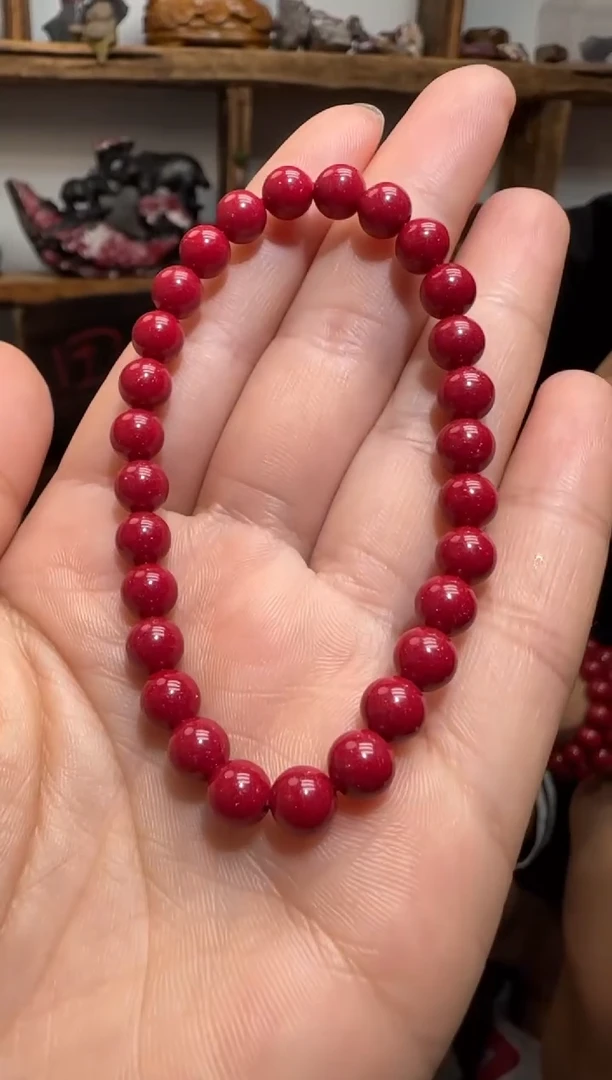 含辰砂工艺品红晶砂6mm