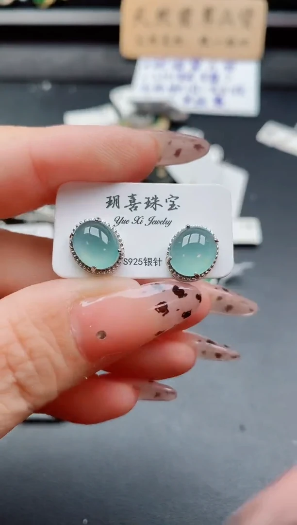 银S925镶嵌戒指翡翠1