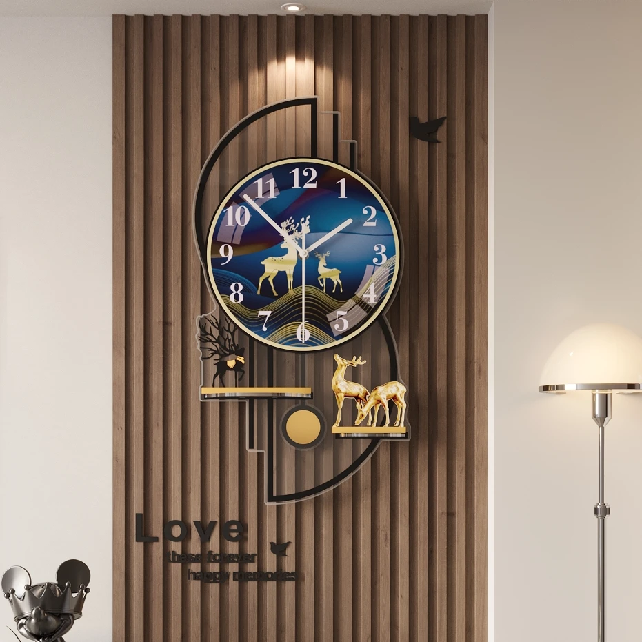 美世达钟表客厅家用挂钟2025高档大气时钟万年历静音钟表挂墙