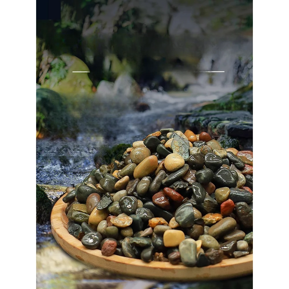 新款溪流石鱼缸底砂造景专用天然溪流砂鹅卵石龟缸免洗原生底沙