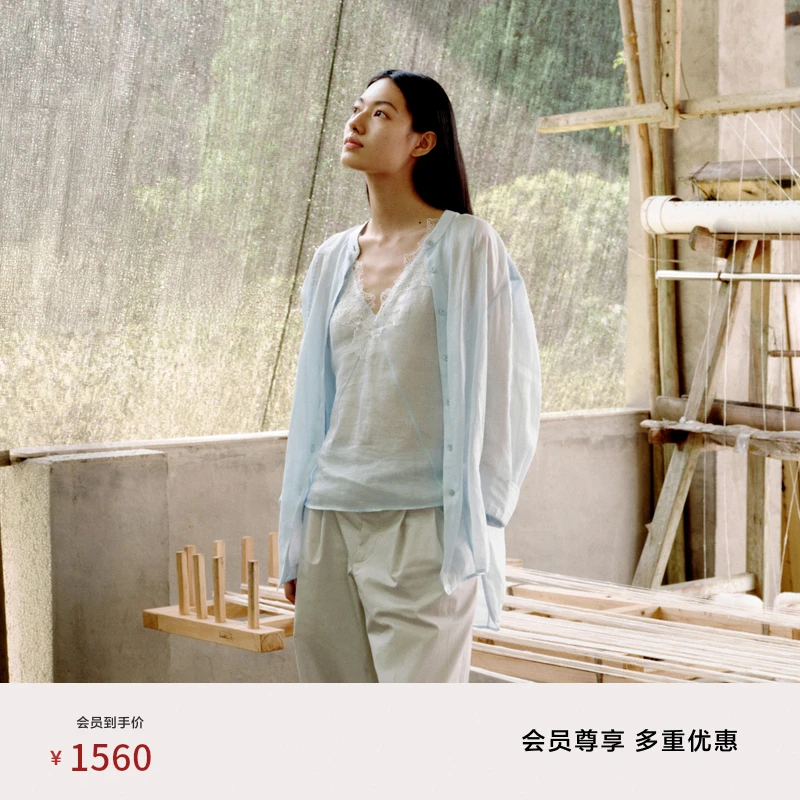 【高圆圆同款】edition夏季蕾丝背心衬衫两件套#EBD2TOP017