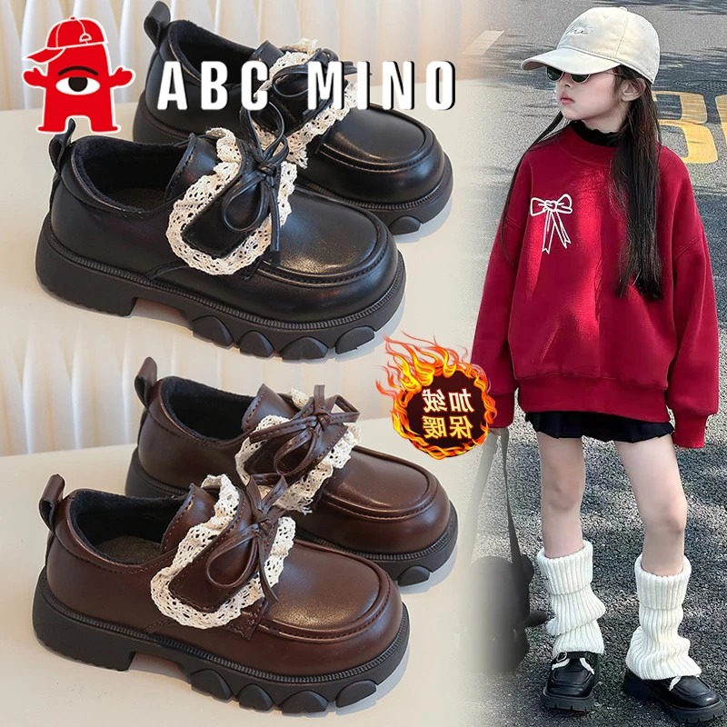 ABC MINO儿童皮鞋女童公主鞋2025新款秋冬女孩乐福鞋软底玛丽珍鞋