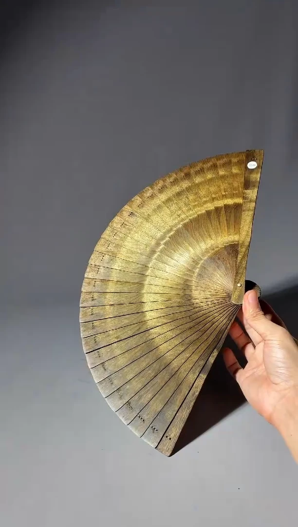 其他楠木（金丝楠）无**虑854号21cm乌木金丝楠小叶桢楠扇子