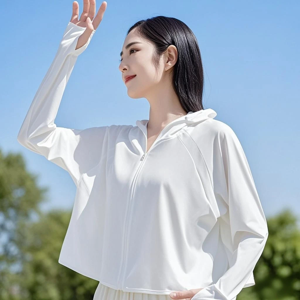 斗篷款防晒衣女款短款户外宽松外套夏季防紫外线透气薄款防晒服