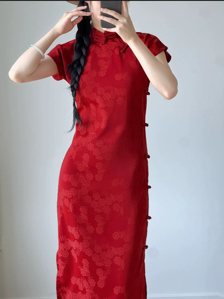 【芳华】古法全开襟旗袍2025春夏新款旗袍改良气质年轻款新中式显瘦