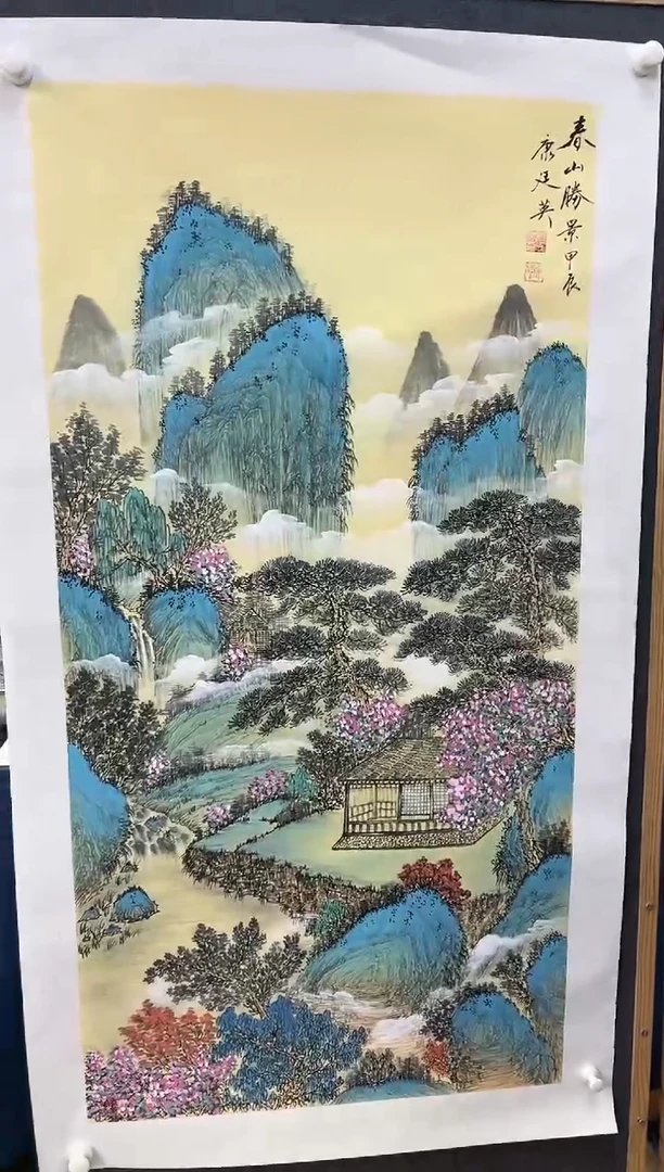 【闪购商品】绘画康廷英-四尺-春山-1-1