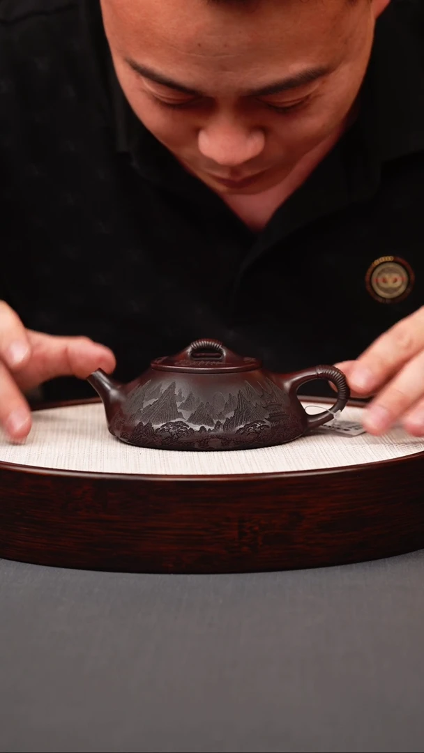 茶壶紫砂古红泥线瓢