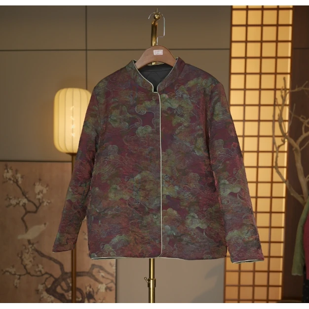 【紫雾叠纹-新中式外套】中式冬季双面穿外套4262