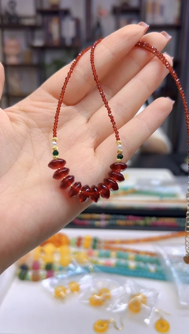 【闪购商品】血珀颈饰未镶嵌DIY款X238