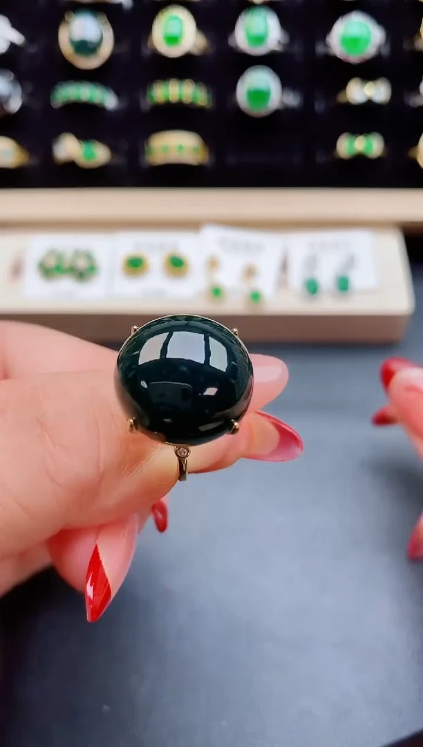 【闪购商品】翡翠戒指银S925镶嵌12121