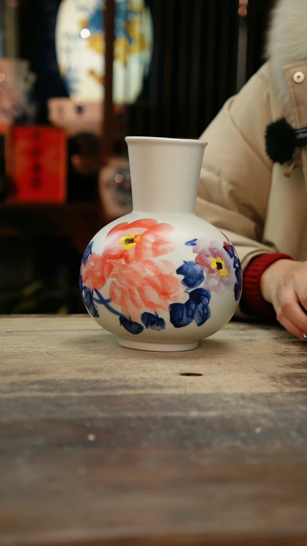 【闪购商品】瓷片景德镇纯手工釉下彩精品花瓶