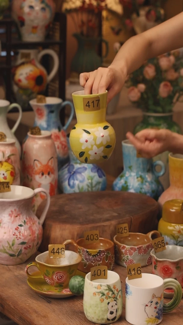 陶瓷景德镇设计师手作花器摆件侘寂风417