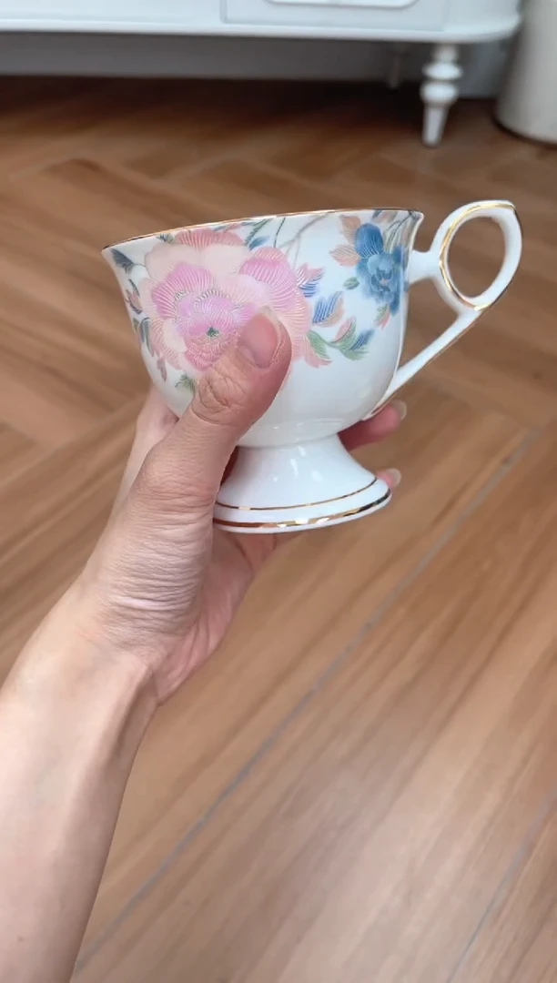 杯牡丹高骨骨瓷咖啡杯
