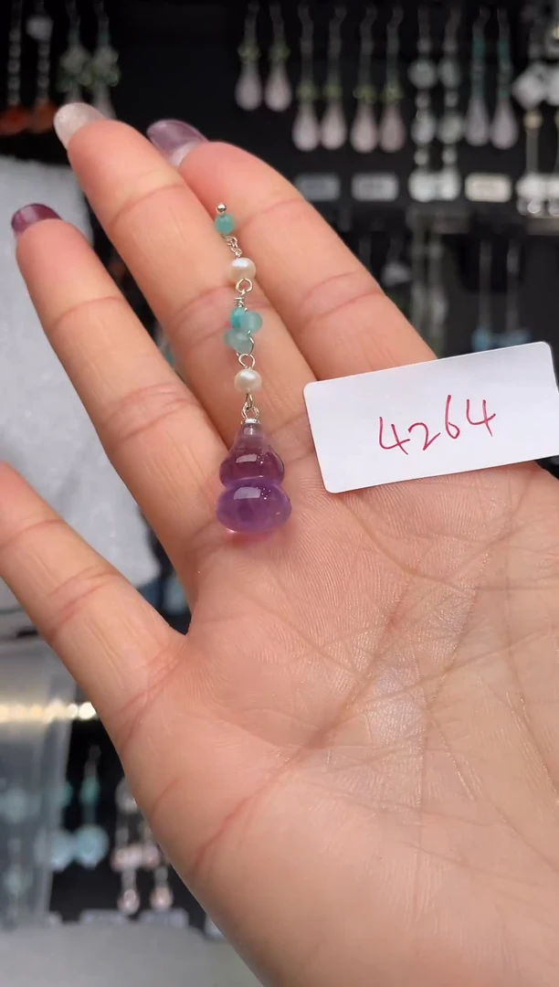 【闪购商品】紫晶耳饰银S925镶嵌喜欢拍