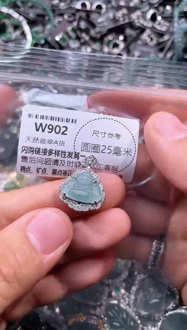 翡翠未镶嵌颈饰W902吊坠