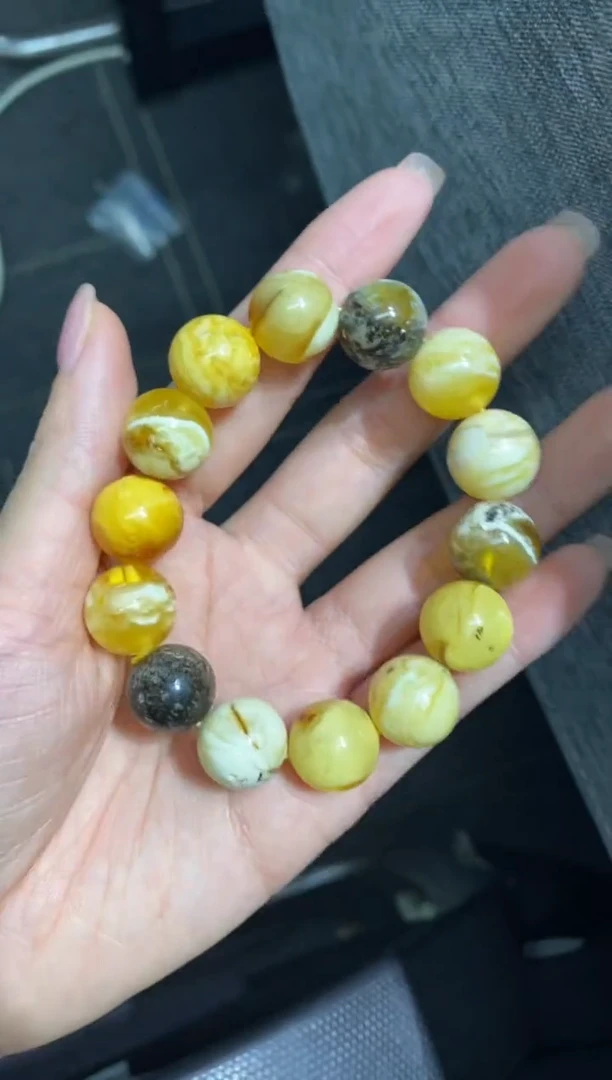 裸石蜜蜡未镶嵌手串