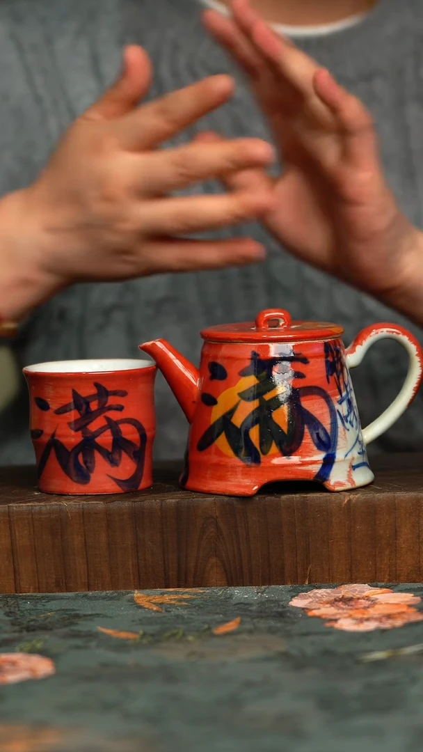 杯釉下彩手工手绘同款陶器