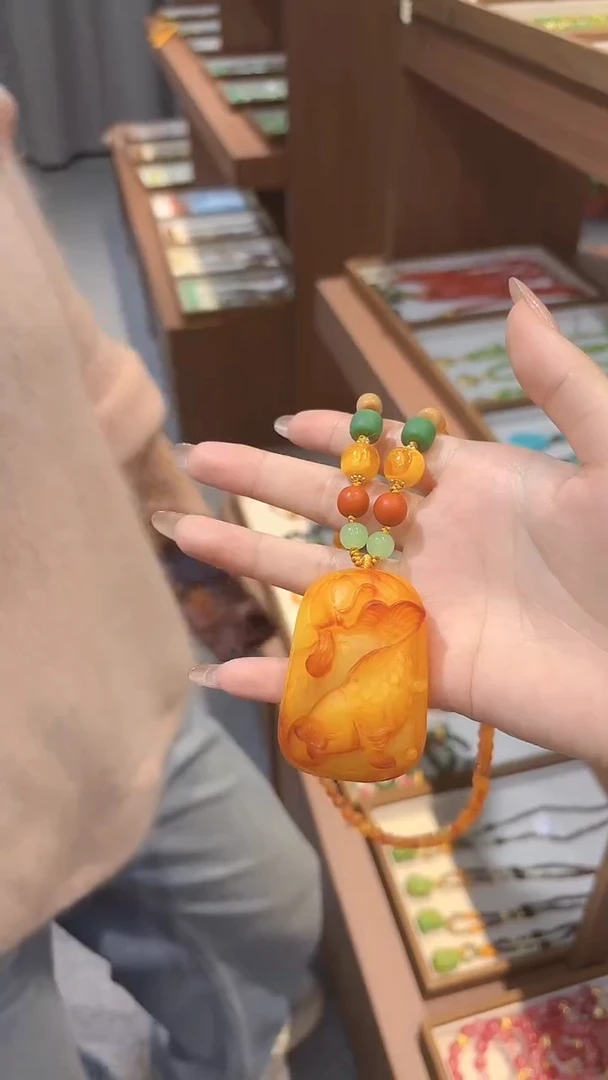 蜜蜡毛衣链未镶嵌DIY款M178