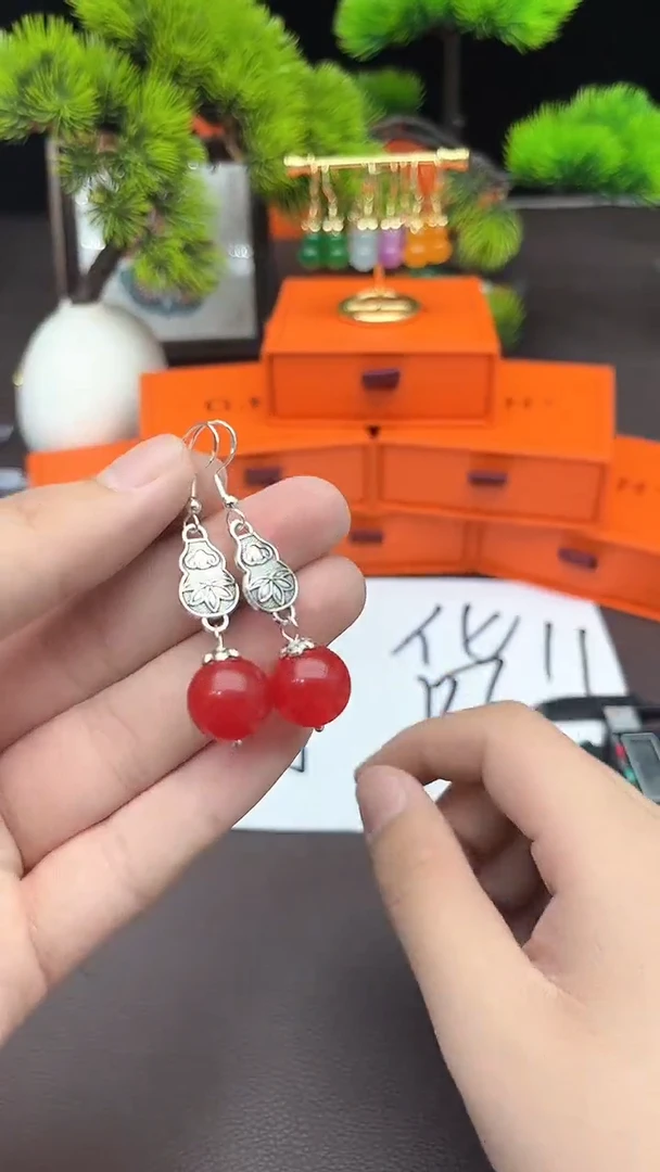【闪购商品】玛瑙/玉髓耳钉银S925镶嵌534000