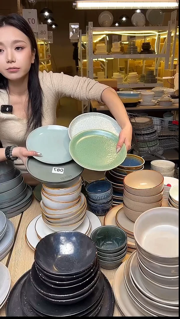 瓷58外贸尾货窑变釉下彩默外微瑕