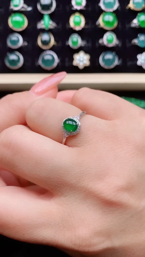 【闪购商品】翡翠戒指银S925镶嵌321321