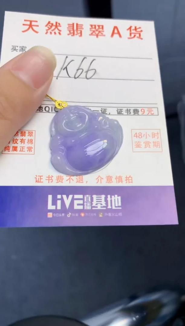 颈饰18K金镶嵌翡翠天然缅甸A货翡翠