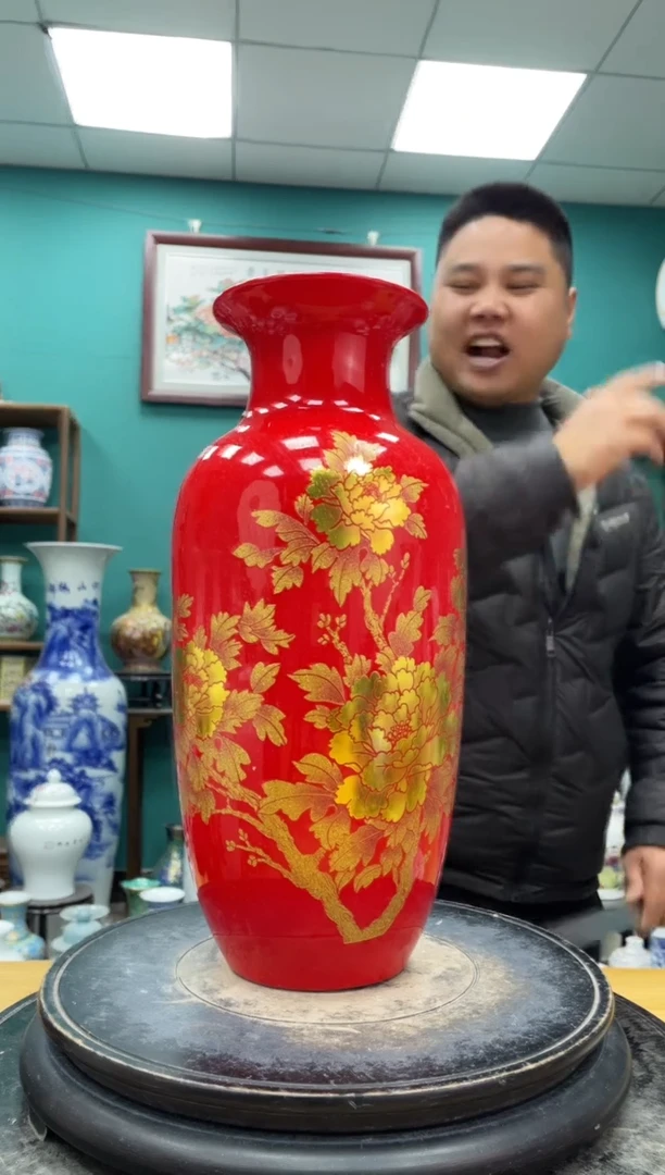 摆件红冬瓜陶瓷摆件