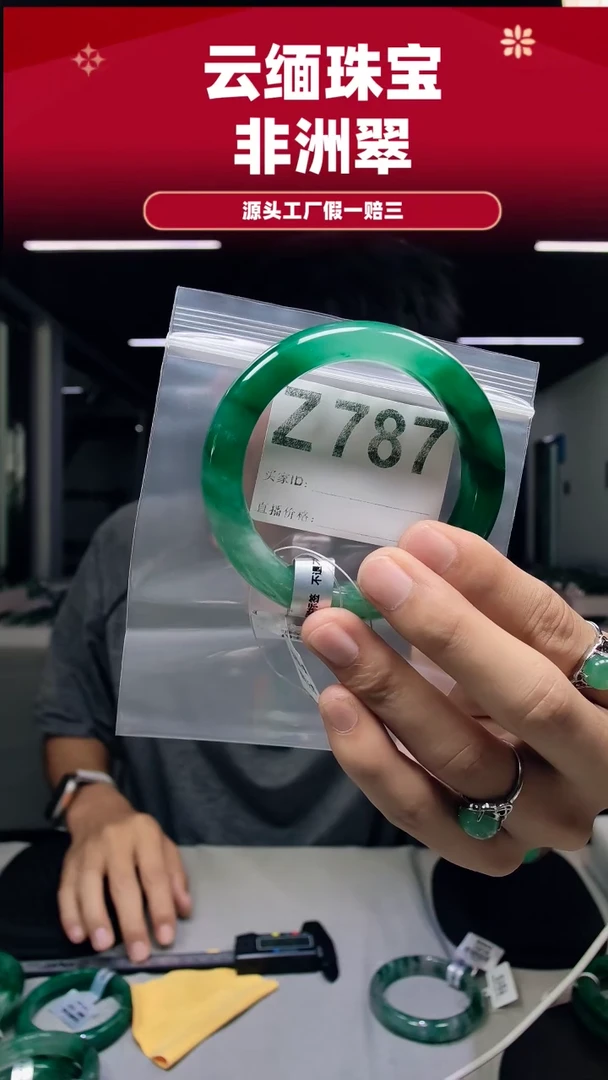 未镶嵌手镯石英质玉（非洲翠）58圈口Z787