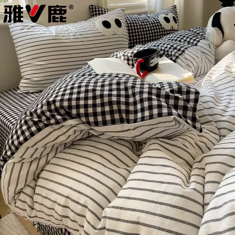 加厚全棉床上四件套2025新款秋冬季宿舍纯棉床单被套三件套床品4