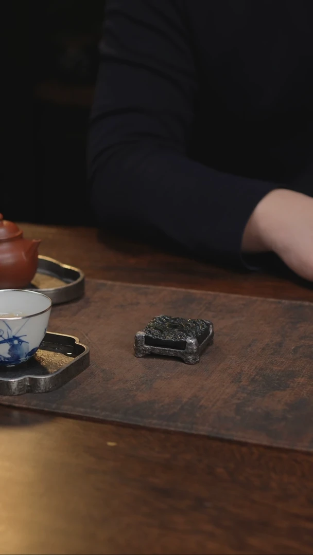 锡包玉盖置茶配件