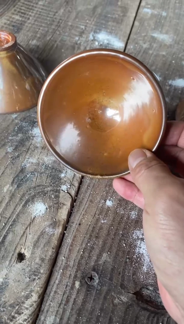 浪鬼柴烧-釉绘柴烧举**铁杯子