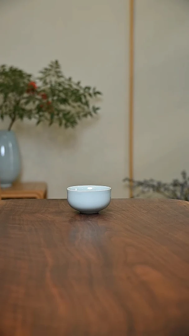 f****能福杯 天青 微瑕 朱家款