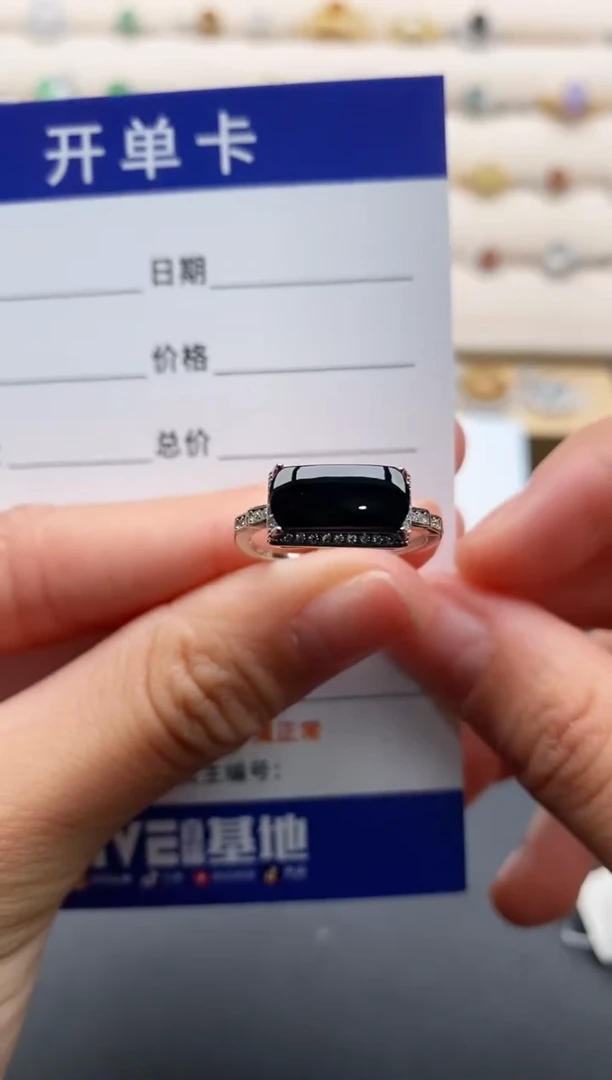 银S925镶嵌戒指翡翠44444444+1