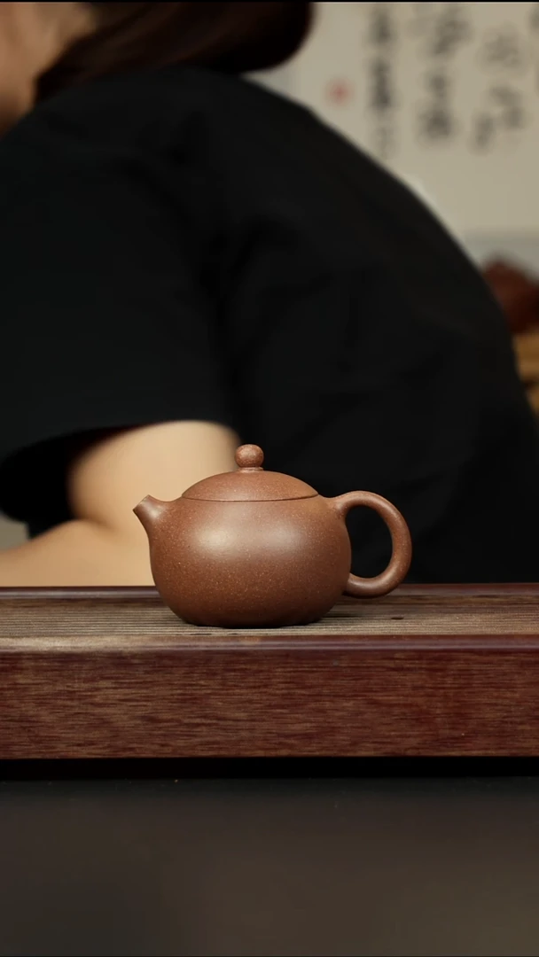 紫砂茶壶桃花泥胭脂红西施