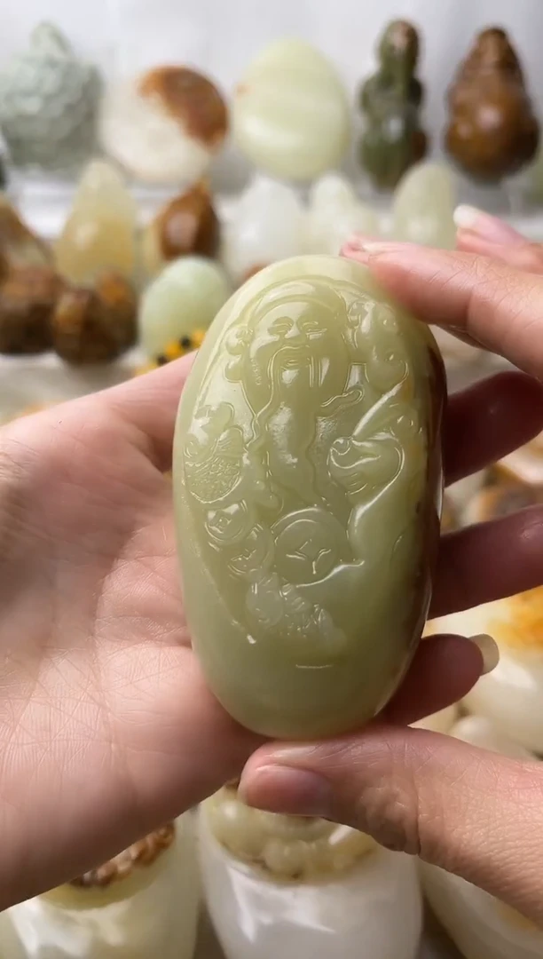 石材古青石棉纹正常不退换财神