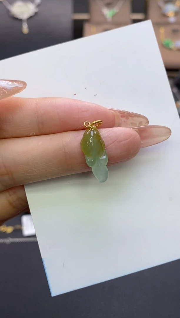 【闪购商品】翡翠颈饰18K金镶嵌净货12314