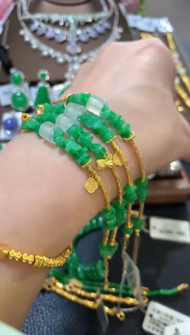 18K金镶嵌手链翡翠m21多样性一件发货