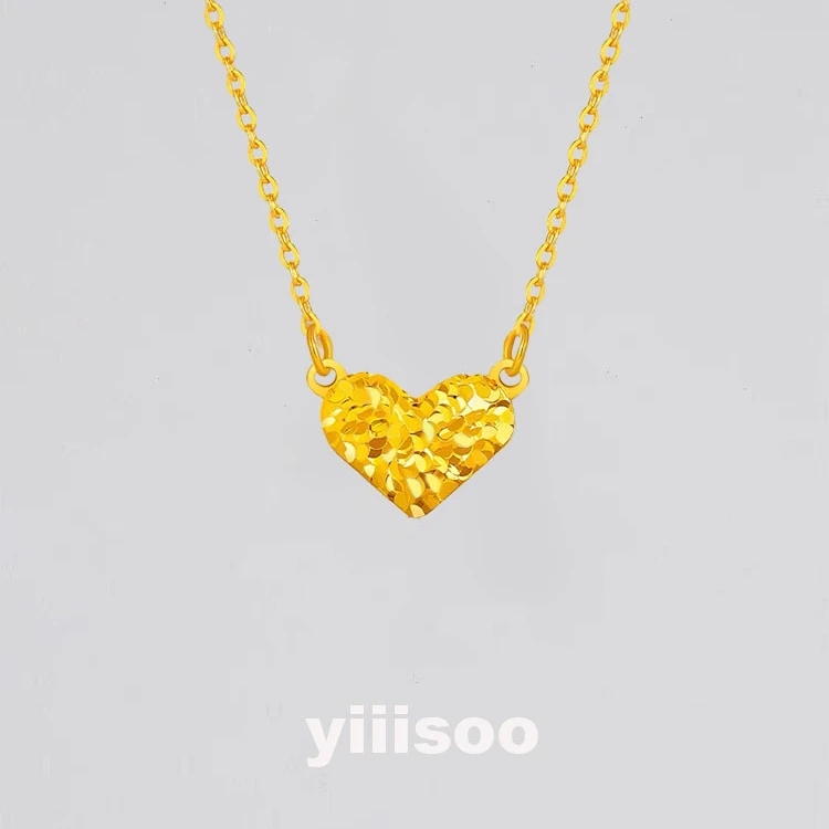 黄铜项链 【流光碎爱】轻奢时尚碎冰冰爱心熔岩项链精致锁骨链027
