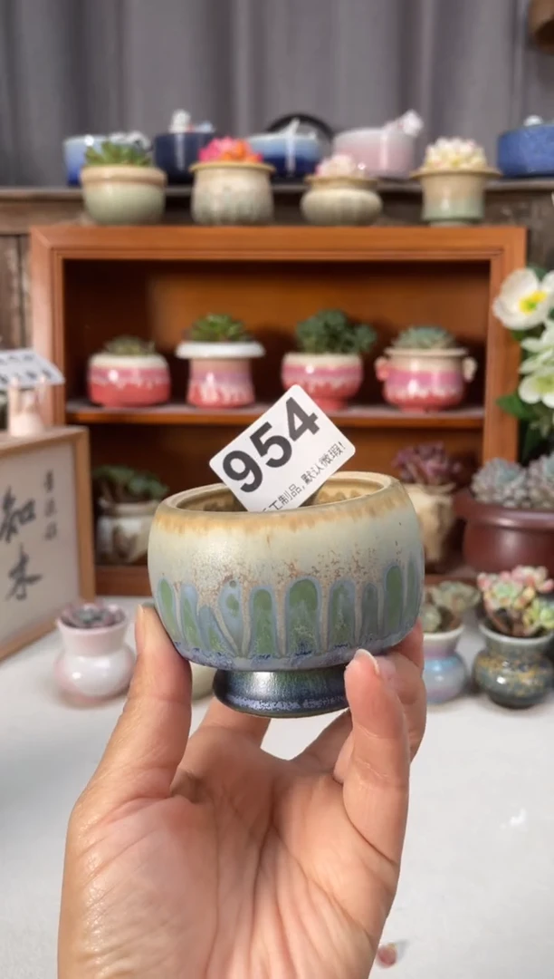 瓷片954知木小芳花盆