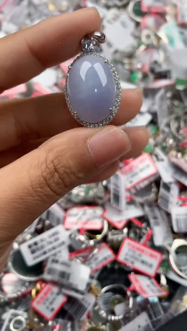 银S925镶嵌戒指翡翠333       2