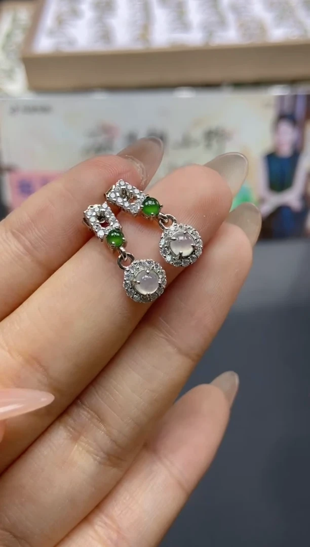 【闪购商品】定制翡翠银S925镶嵌天然翡翠A货54