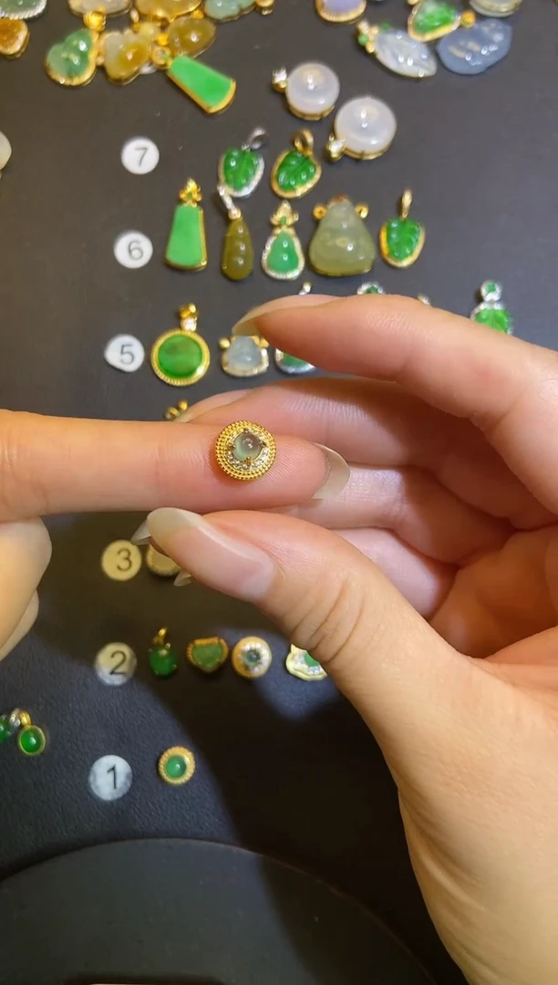 吊坠(不含链)银S925镶嵌翡翠1