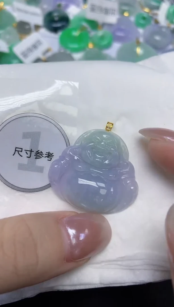 翡翠18K金镶嵌颈饰天然缅甸翡翠A货百元以上9元证书费自理