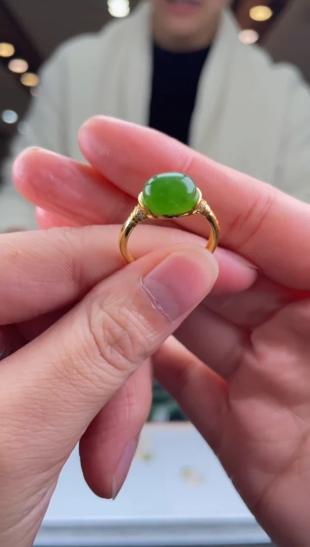 【闪购商品】和田玉戒指银S925镶嵌天然和田玉拍一发一