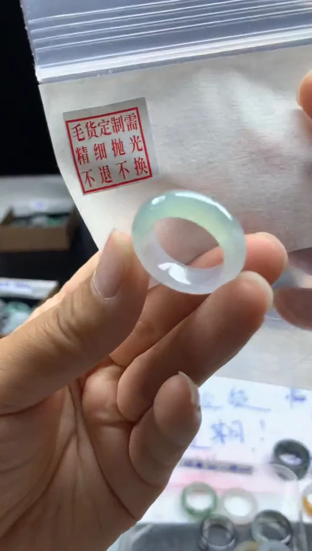 定制翡翠未镶嵌毛货需精细抛光戒圈16 #