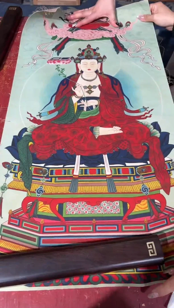 卷轴画龙妹的唐卡tk16
