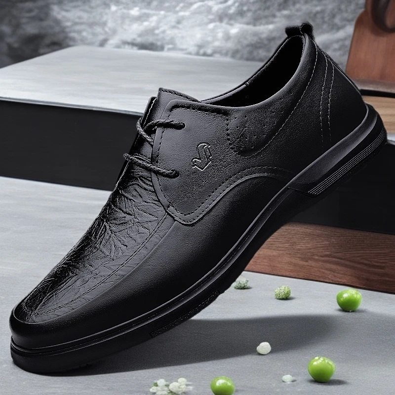 【富贵鸟正品】真皮软底高档商务鞋子2025春季新款软面英伦风男皮鞋