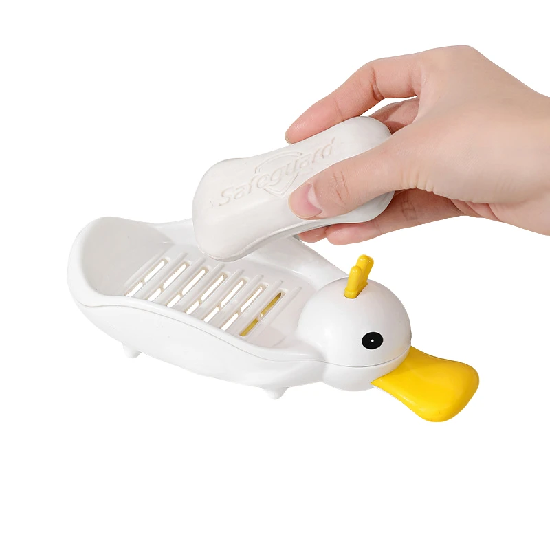 萌鸭造型免打孔肥皂架浴室沥水肥皂盒卫生间香皂架壁挂式置物架