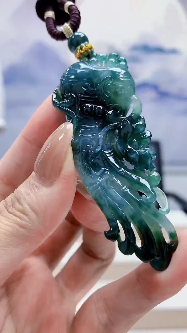 未镶嵌定制翡翠5028MM-毛货挂件85