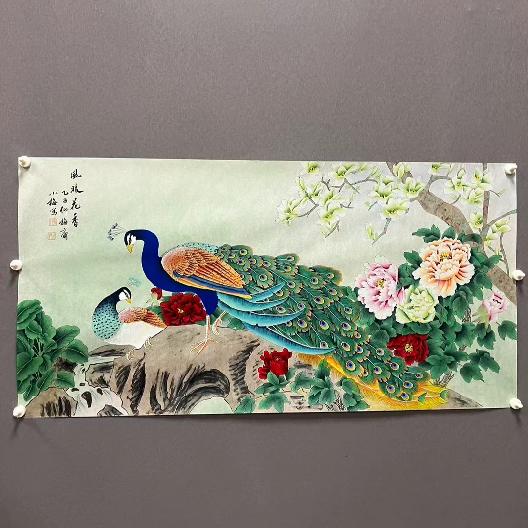 陈长智工笔花鸟/绘画/无装饰/横幅